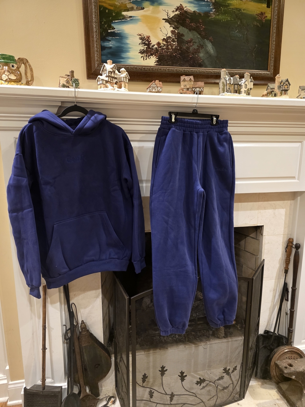 Navy Blue/Indigo Hoodie & Jogger Set - Women’s Cozy Track Pants & Sweatshirt